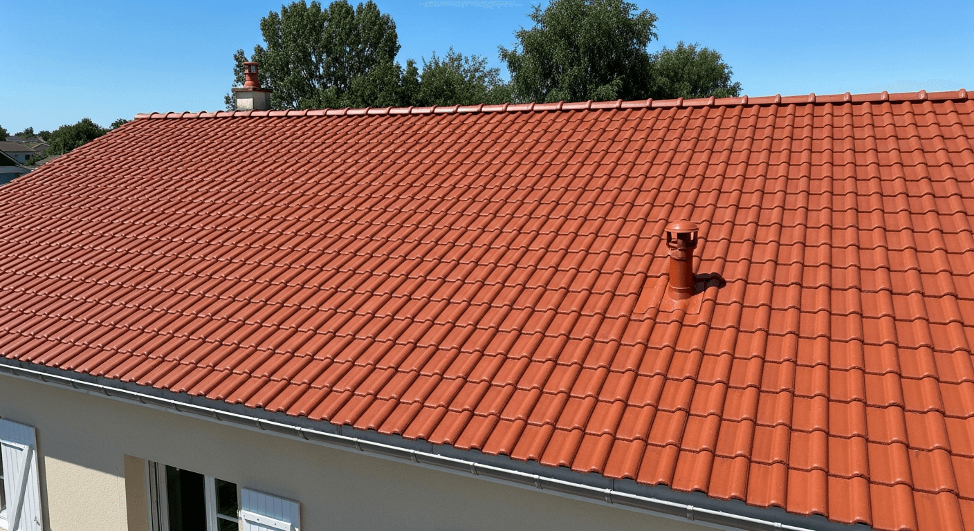 Toiture propre et hydrofugée après nettoyage professionnel